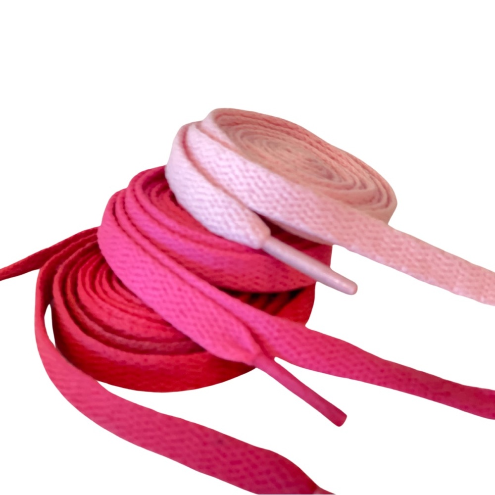 WATERMELON / RASPBERRY / BUBBLEGUM  Set of Shoelaces 45” for 6-7 eyelets